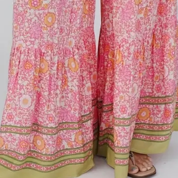 Floral Tiered Lightweight Pants Sz 3X - Picture 6 of 8